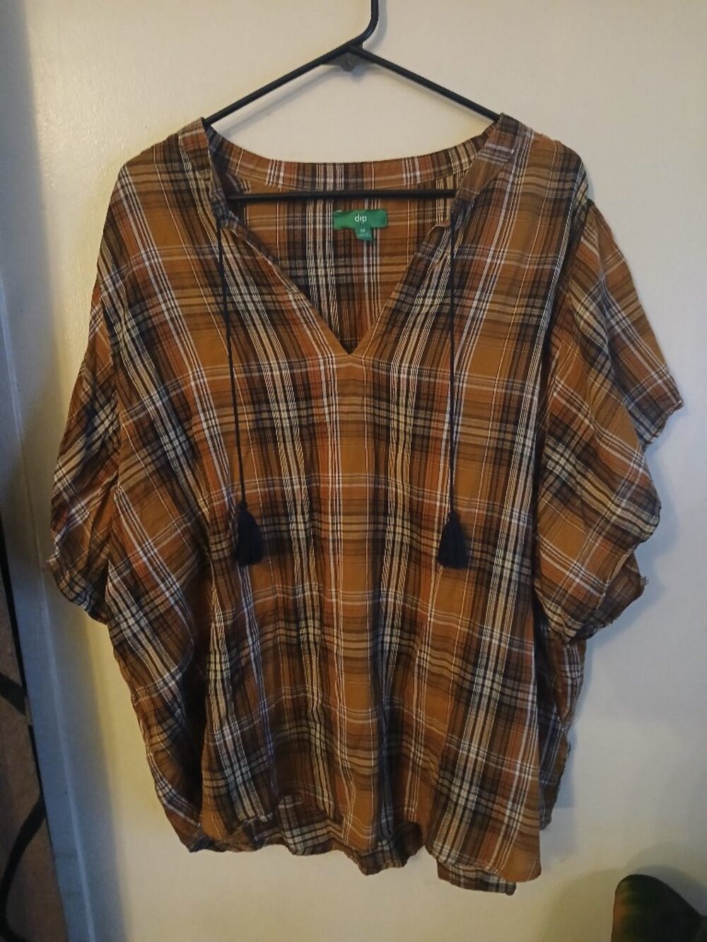 Dip women's brown plaidbblouse Size 3X